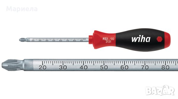 Кръстата отвертка с лазерна Wiha Workshop Pillips screwdriver PZ 2 Blade length: 100 mm DIN ISO 8764, снимка 2 - Отвертки - 35401653