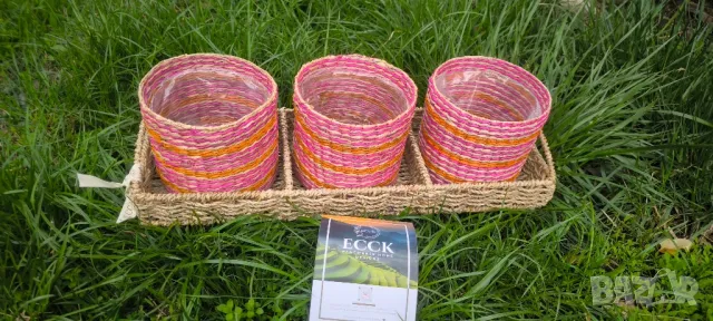 декоративни плетени кашпи, саксии, снимка 1