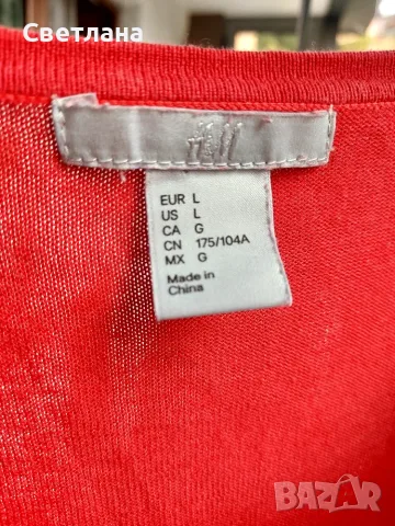 Фин пуловер/ блуза на H&M, червен, L размер , снимка 4 - Блузи с дълъг ръкав и пуловери - 56196563