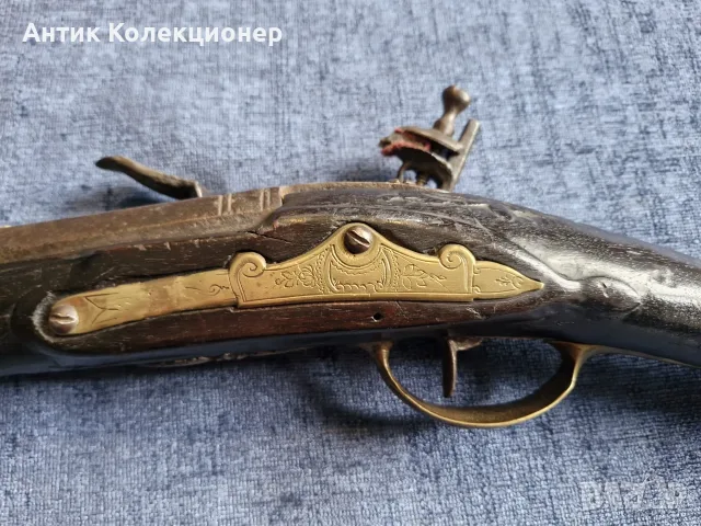 Стара италианска кремъчна пушка – XVIII век, снимка 4 - Антикварни и старинни предмети - 56275299