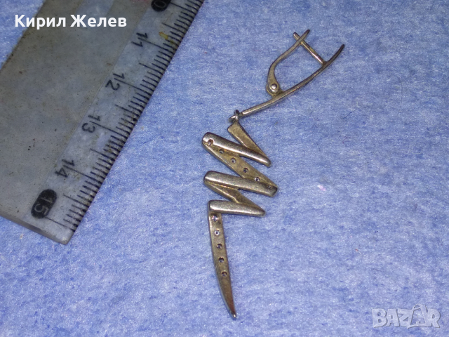 ЕФЕКТНА ФЕШЪН АРТ СКЪПОЦЕННА СРЕБЪРНА ОБЕЦА СРЕБРО 925 с АНГЛИЙСКО ЗАКОПЧАВАНЕ и ЦИРКОНИ 41931, снимка 13 - Обеци - 44721523