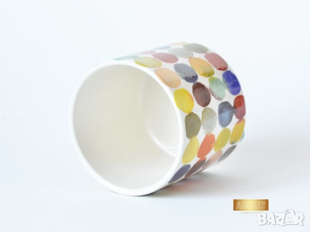 Керамични Кашпи за Сукуленти и Цветя / Подарък за Нов Дом / Многоцветни Керамични Кашпи за Цветя, снимка 16 - Саксии и кашпи - 52412038