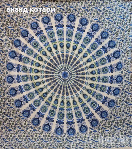 Ръчно изработени индийски чаршафи-Мандала бяла-21,22,23,24,32,33, снимка 3 - Покривки за легло - 38235765