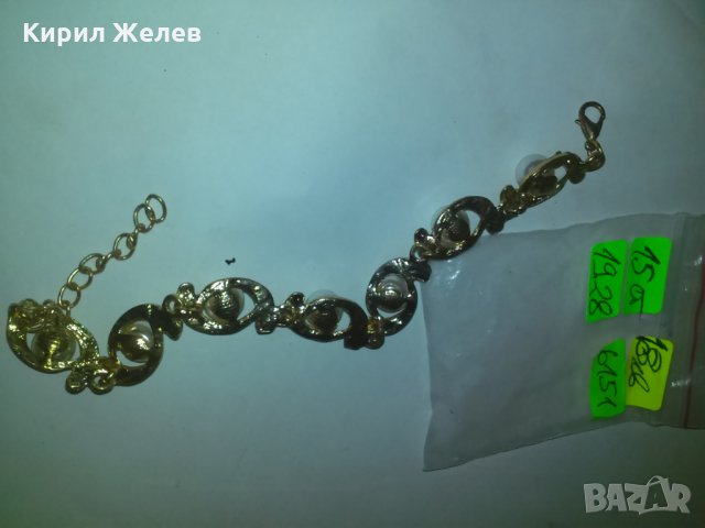 ДЕБЕЛО ПОЗЛАТЕНА ГРИВНА с ПЕРЛИ и КАМЪНИ 6151, снимка 5 - Гривни - 29843815