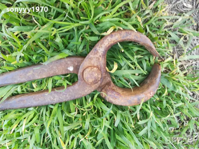 АНТИКИ-СТАРИ КЛЕЩИ КОВАШКИ 39СМ 1204251916, снимка 5 - Антикварни и старинни предмети - 49873290