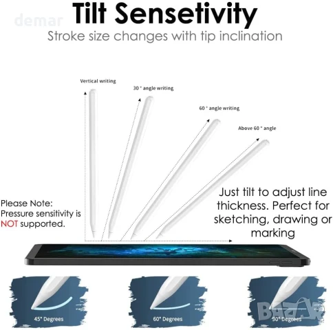 TECHGEAR Pencil 2-ро поколение, магнитен стилус с безжично зареждане, снимка 5 - Друга електроника - 50686833