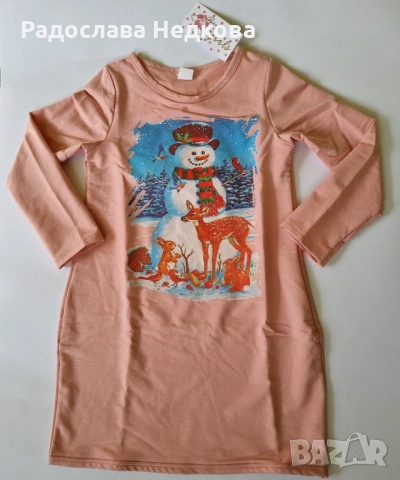 Коледни рокли - 2 цвята - 134 см, снимка 2 - Детски рокли и поли - 54234043