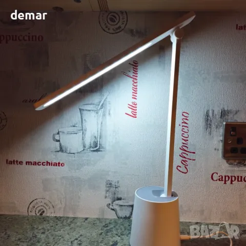 LONGTOO LED настолна лампа, димируема с 5 яркости и 5 цветови режима, 9 W, бяла, снимка 8 - Настолни лампи - 49243007