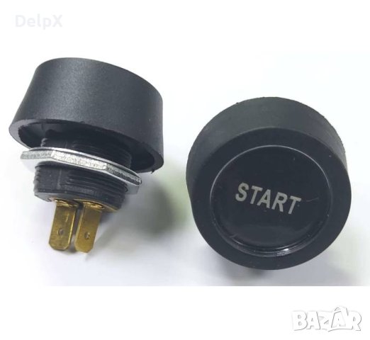 Бутон за стартер Start, незадържащ, НО, черен, Ф22mm, снимка 1