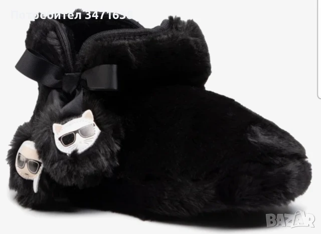 Пантофи в черно на Karl Lagerfeld, L размер , снимка 3 - Пантофи - 51000449