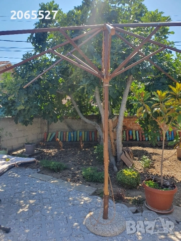 Дървен чадър , снимка 2 - Градински мебели, декорация  - 51510197