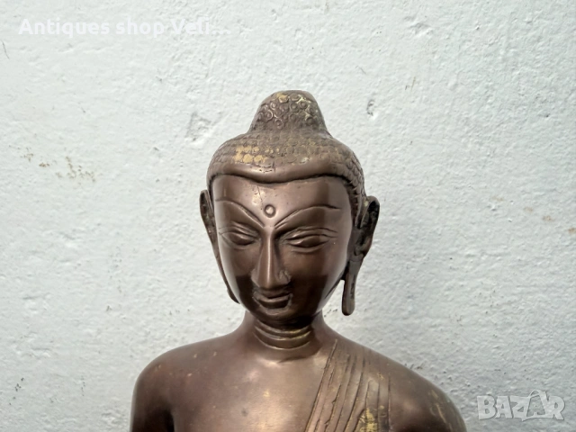 Азиатска бронзова скулптура Буда №7811, снимка 5 - Антикварни и старинни предмети - 53032218