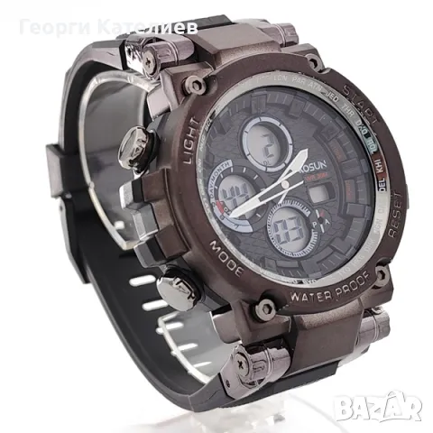 Мъжки електронен часовник с голям циферблат и черна силиконова кашка Код на продукта:B-01-07, снимка 2 - Мъжки - 48125943