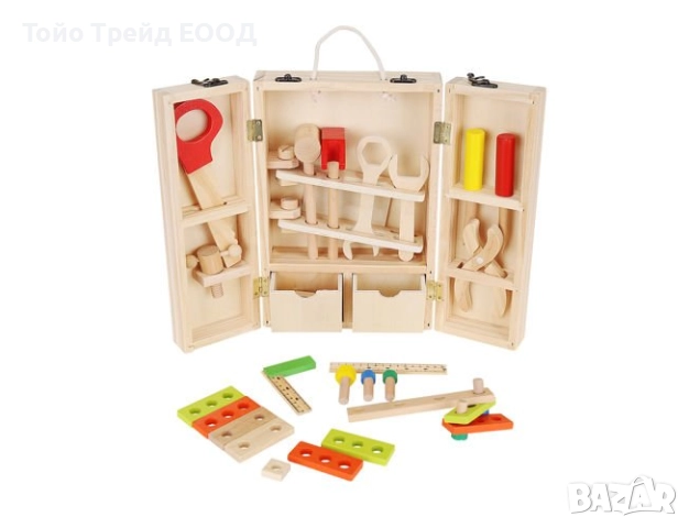Кутия с дървен комплект инструменти, снимка 3 - Образователни игри - 52671345