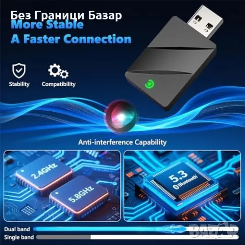 Нов CarPlay Android Auto Wireless адаптер USB 5GHz за iPhone Android телефон връзка кола автомобил, снимка 3 - Друга електроника - 56445821