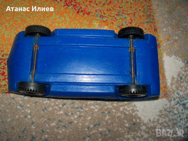 Стара пластмасова количка синя, соц играчка, снимка 6 - Коли, камиони, мотори, писти - 50837393