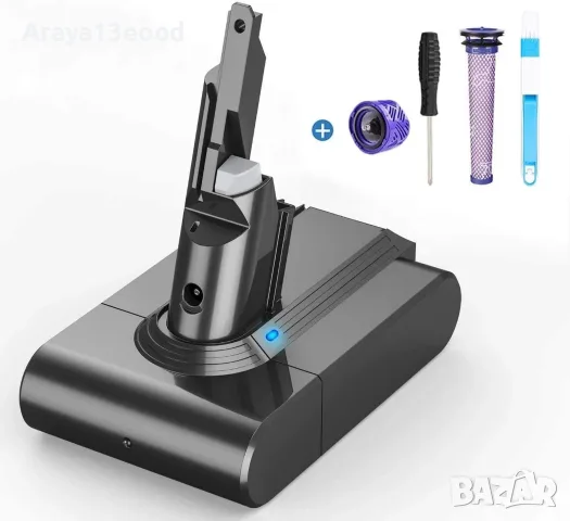 FLYLINKTECH V7 6000mAh заместваща батерия за прахосмукачки Dyson V7 + 2 филтъра