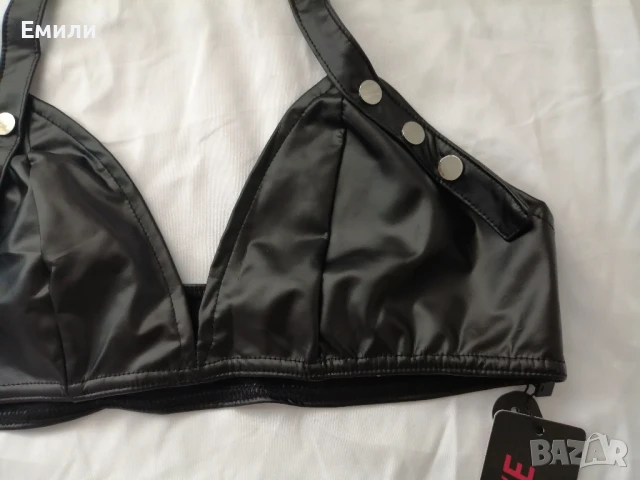 Ново дамско секси гръндж кожено бюстие с кръстосани презрамки р-р M, L, снимка 7 - Корсети, бюстиета, топове - 51172500