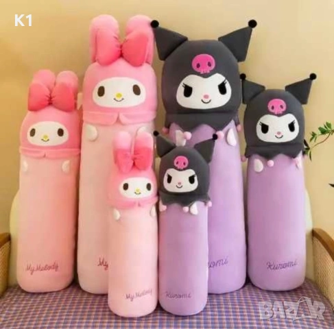 Плюшена играчка възглавница Hello Kitty Kuromi, 60см, Кити играчка