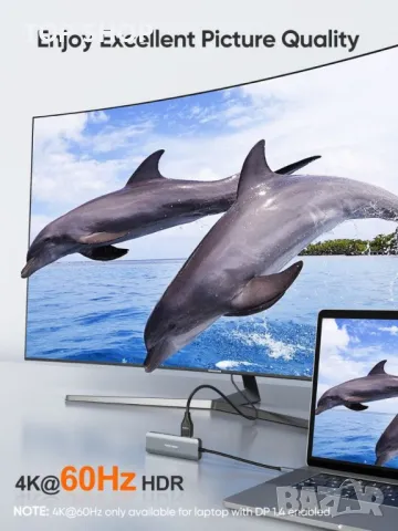 хъб тип C 5 в 1 4K 60Hz, снимка 4 - Друга електроника - 48776999