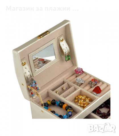 ЛУКСОЗНА КУТИЯ-КУФАР ЗА БИЖУТА НА ТРИ НИВА - КОД 1756, снимка 5 - Подаръци за жени - 33986806