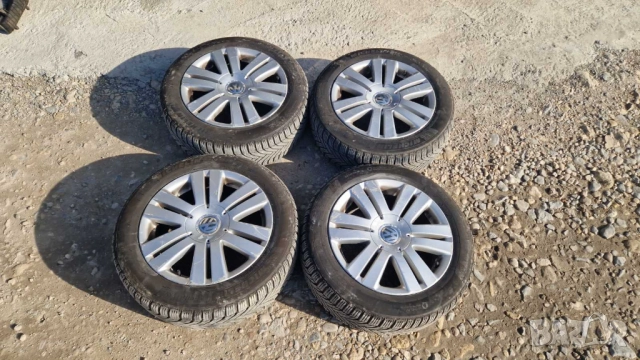 джанти със зимни гуми Michelin 5x112 205/55/16 3C0 601 025 B Volkswagen Passat B6 2005-2010, снимка 5 - Гуми и джанти - 52436790