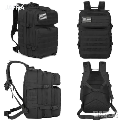 45L Военна Тактическа Раница с MOLLE Система, Подарък 2бр Нашивки и Карабинери Отстъпки, снимка 4 - Раници - 48646427