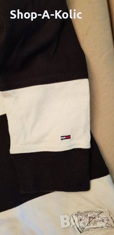 Original Vintage TOMMY HILFIGER DENIM Half Button Long Sleeve Sweatshirt, снимка 4 - Суичъри - 38314864