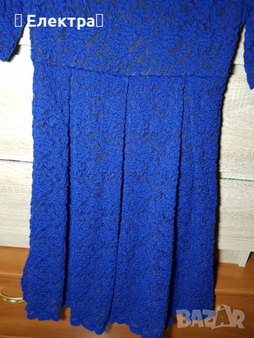 Синя рокля на марката Lucy fashion с дантелени мотиви, снимка 6 - Рокли - 37582555