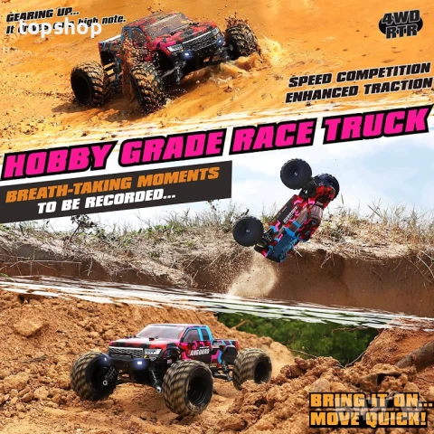 Hosim 1:16, 4WD кола с дистанционно 40+ км/ч с 2 батерии, радиоуправляем офроуд RC камион..., снимка 9 - Електрически играчки - 50649760