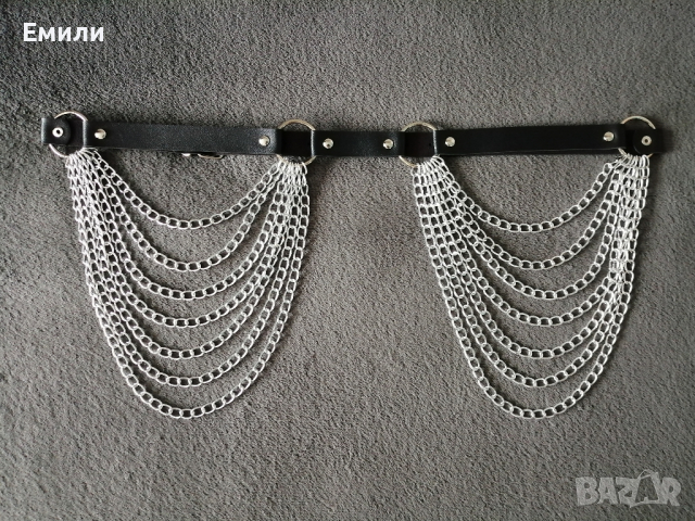 Кожен харнес колан със синджири и халки , снимка 4 - Колани - 36408673