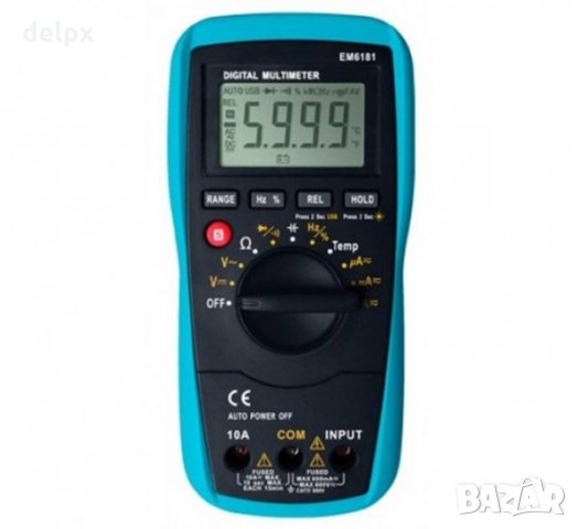 Мултицет с интерфейс EM6181 VAC/VDC | AAC/ADC | OHM | F| °C | Hz
