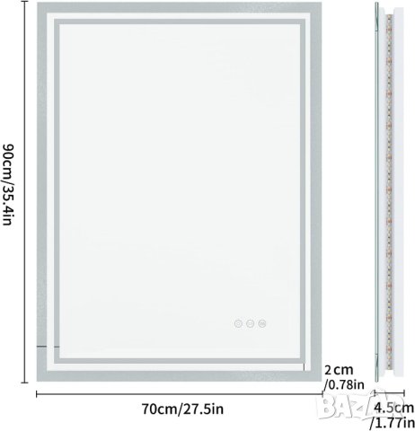 Огледало за баня с LED осветление XMR-C18-813, снимка 7 - Огледала - 42915124