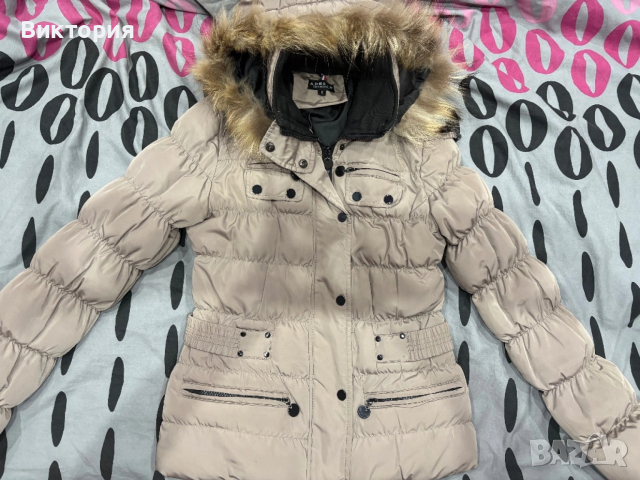 Зимно дамско яке с естествен пух