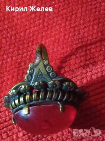 СТАРИНЕН БРОНЗОВ ФЛОРАЛЕН ПРЪСТЕН МНОГО КРАСИВА РЪЧНА МАЙСТОРСКА ИЗРАБОТКА 19854, снимка 5 - Антикварни и старинни предмети - 33050301