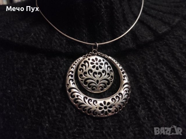 Сребърно колие (97), снимка 2 - Колиета, медальони, синджири - 39131479