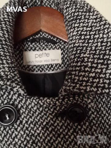 Ново дамско палто черно бяло M L, снимка 3 - Палта, манта - 38194191