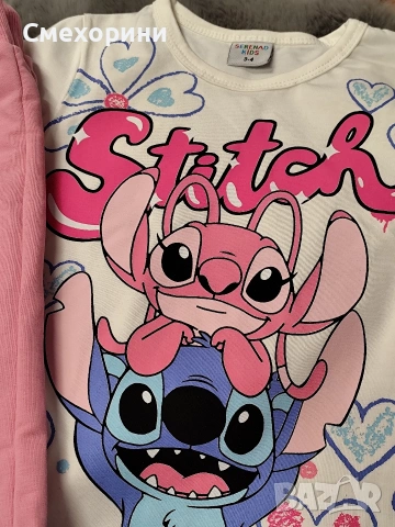 Детски памучен комплект Стич, от тънко трико , снимка 4 - Детски комплекти - 53004672