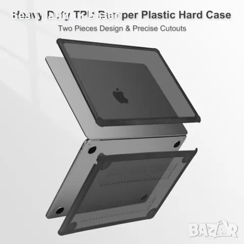 Нов MacBook Air 15" Калъф Черен TPU + Клавиатурен Капак А3241 А3114, снимка 4 - Друга електроника - 50033765