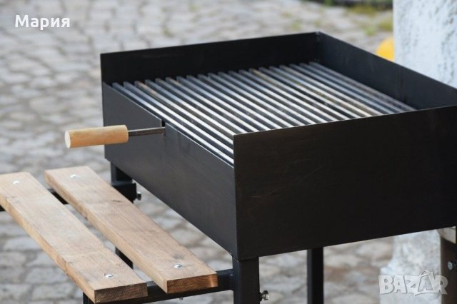 Скара барбекю на дървени въглища с капак и подарък масичка, снимка 6 - Барбекюта - 30915021