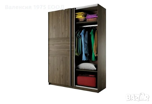 Гардероб с плъзгащи врати Сити 1034 сонома, орех или комбинация бяло/ арвен, снимка 7 - Гардероби - 46495474