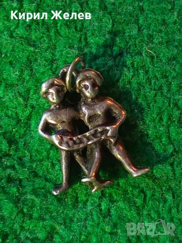 СТАР Сребърен ЗОДИАКАЛЕН АРТ МЕДАЛЬОН ЗОДИЯ БЛИЗНАЦИ СРЕБРО 800 ФИГУРАЛЕН АСТРОЛОГИЧЕН ПЕНДАНТ 25427, снимка 6 - Антикварни и старинни предмети - 39319673