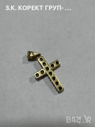 Златна висулка кръст 14К, снимка 4 - Колиета, медальони, синджири - 53037815