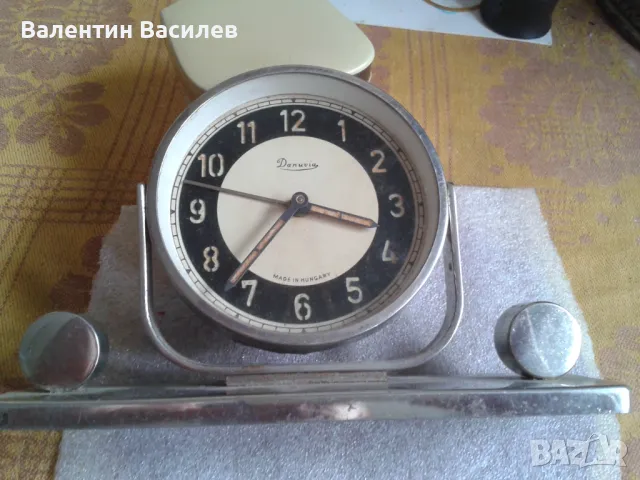 Дунав стар унгарски будилник, снимка 3 - Антикварни и старинни предмети - 48449544