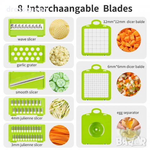 3758 Кухненско ренде за зеленчуци с различни приставки, снимка 2 - Аксесоари за кухня - 38189743