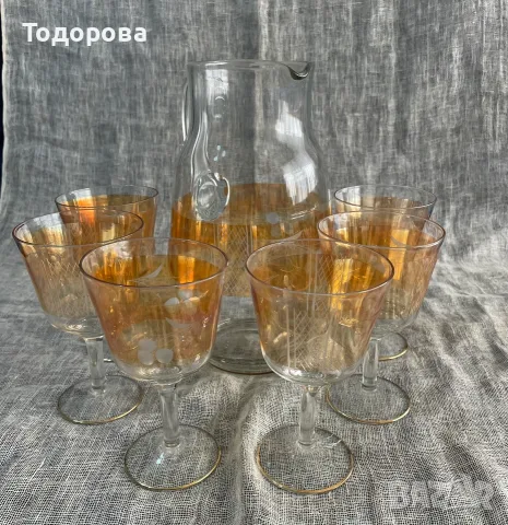 Винтидж сервиз за вино на Български производител , снимка 7 - Антикварни и старинни предмети - 55863469
