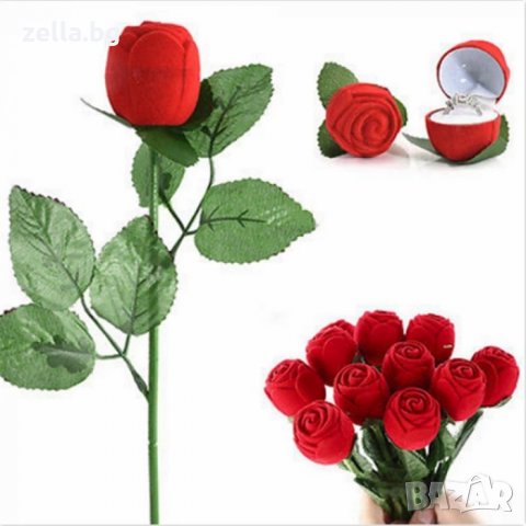 Кутия за годежен пръстен обеци с форма на рози кадифе цена, снимка 8 - Стайни растения - 35256535