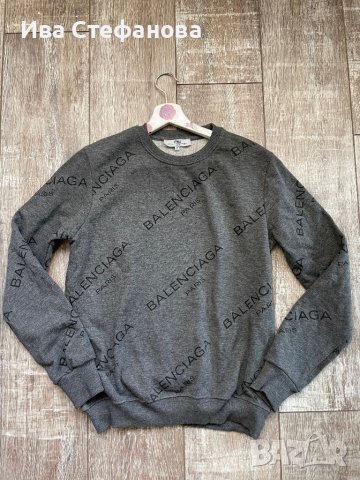 Нова спортна памучна памук сива блуза BALENCIAGA  Balenciaga  , снимка 9 - Блузи с дълъг ръкав и пуловери - 42780494