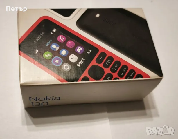 Телефон Nokia 130 черен в кутия със зарядно и книжка - лек компактен, фенерче, блутут, часовник, снимка 2 - Nokia - 56239065