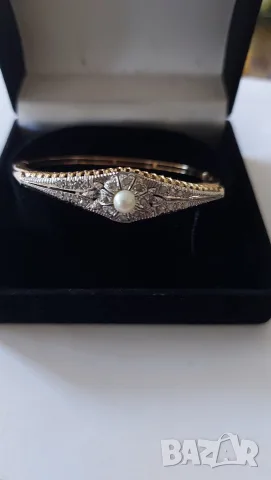 Златна гризна с диаманти, снимка 3 - Гривни - 56343747